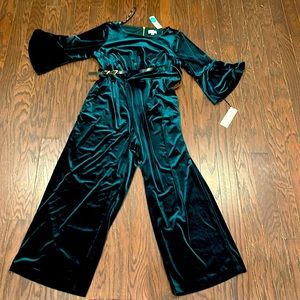 Calvin Klein Alora Velvet Bell Sleeve Jumpsuit